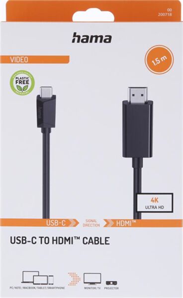 Görüntü Kablosu, USB-C Plug - HDMI™ Plug, Ultra-HD - 3