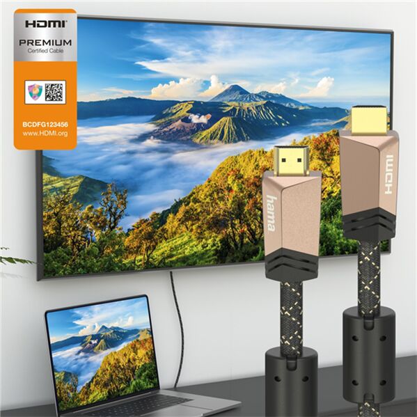 Premium HDMI Kablo, Ferrit çekirdek, Siyah, 1.5m - 5