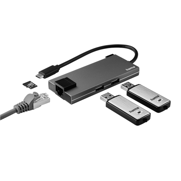 USB-C 3.1 Adaptör,2xUSB-A,1xUSB-C,1xHDMI,1xEtherne - 2