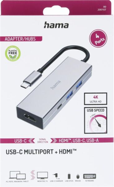 USB-C 3.2 Adaptör, 2xUSB-A, 1xUSB-C, 1xHDMI - 5