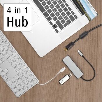 USB-C 3.2 Adaptör, 2xUSB-A, 1xUSB-C, 1xHDMI - 3