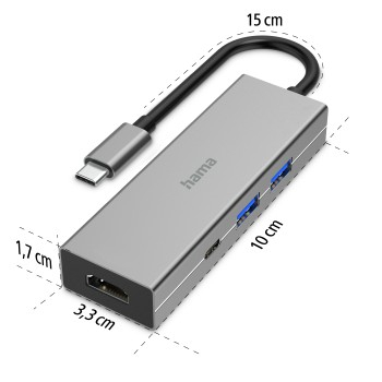 USB-C 3.2 Adaptör, 2xUSB-A, 1xUSB-C, 1xHDMI - 2