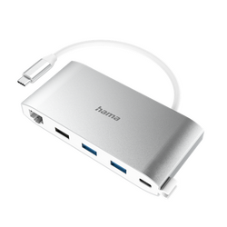 USB-C Hub, Multiport, 8 Ports, 3 x USB-A, 2 x USB- - Thumbnail