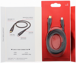 USB-C - Lightning, Hızlı Şarj Kablosu,1.5 m, Siyah - 3