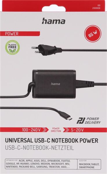 USB-C Notebook Güç Adaptörü, 5-20V/65W - 4