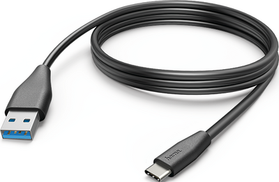 USB-C - USB-A Şarj/Data Kablosu, 3 m, Siyah