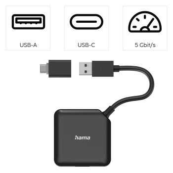 USB Hub, 4 Ports, USB 3.2, 5Gbit, USB-C Adaptör - 4